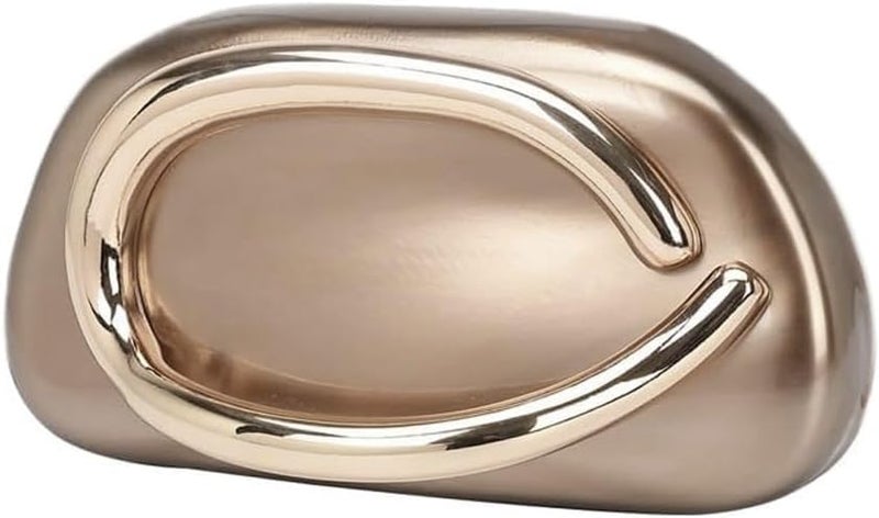 CUXVA Acrylic Clutch Purse for Women Classic Round Acrylic Evening Handbag Vintage Metal Handlebars Bag for Wedding Party Prom - Image 1